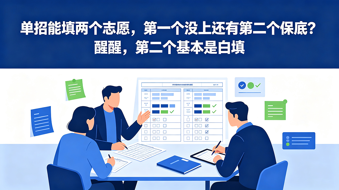 单招能填两个志愿,第一个没上还有第二个保底?醒醒,第二个基本是白填