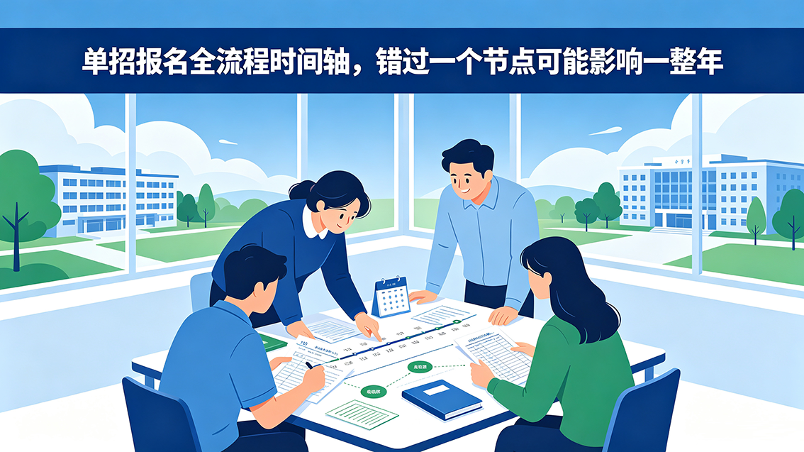 家长课堂｜单招报名全流程时间轴，错过一个节点可能影响一整年