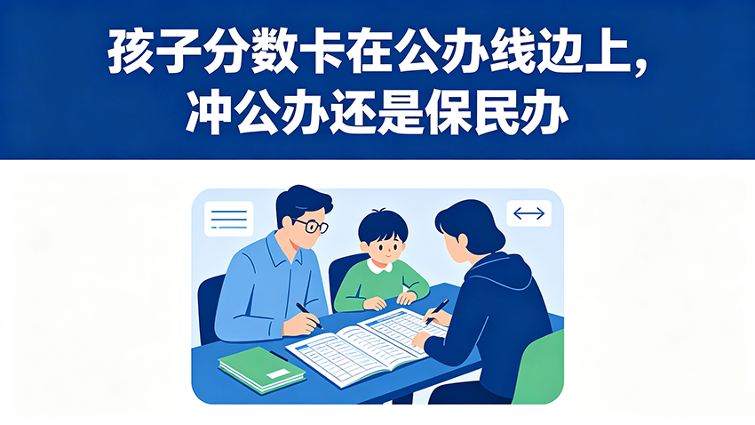 家长课堂｜孩子分数卡在公办线边上，冲公办还是保民办