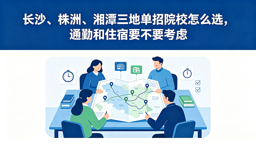 家长课堂｜长沙、株洲、湘潭三地单招院校怎么选，通勤和住宿要不要考虑
