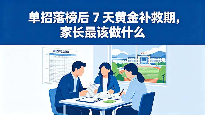 家长课堂｜单招落榜后 7 天黄金补救期，家长最该做什么