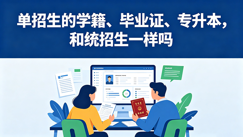 家长课堂｜单招生的学籍、毕业证、专升本，和统招生一样吗