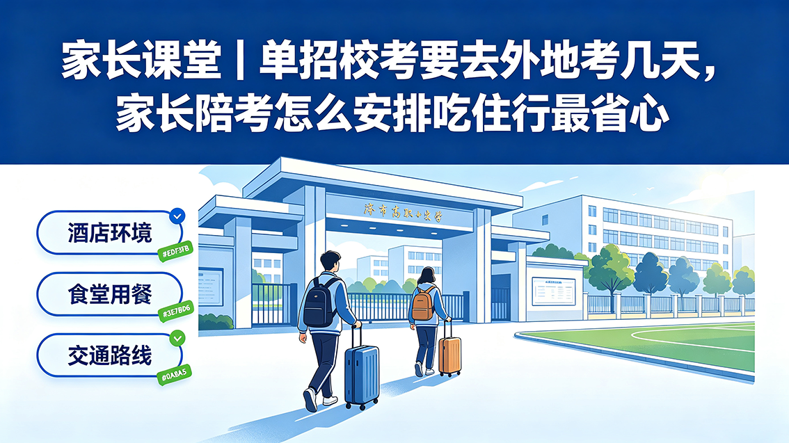 家长课堂｜家长课堂｜单招校考要去外地考几天，家长陪考怎么安排吃住行最省心