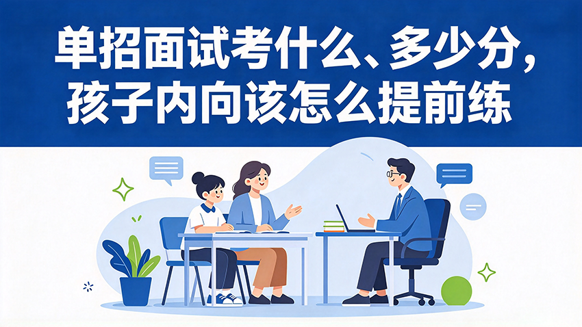 家长课堂｜单招面试考什么、多少分，孩子内向该怎么提前练
