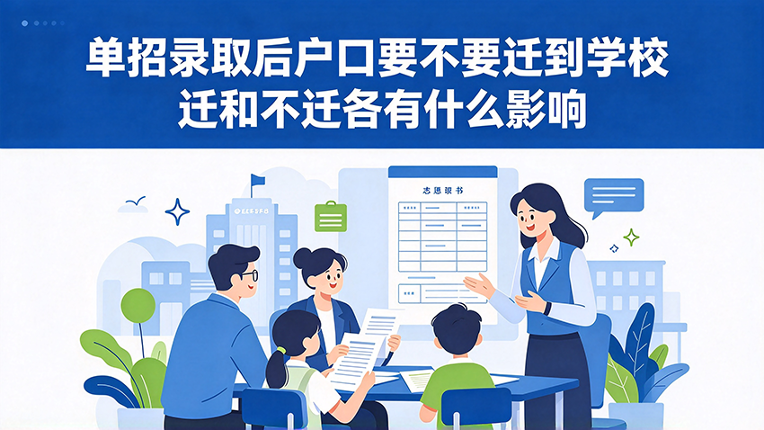 家长课堂｜单招录取后户口要不要迁到学校，迁和不迁各有什么影响