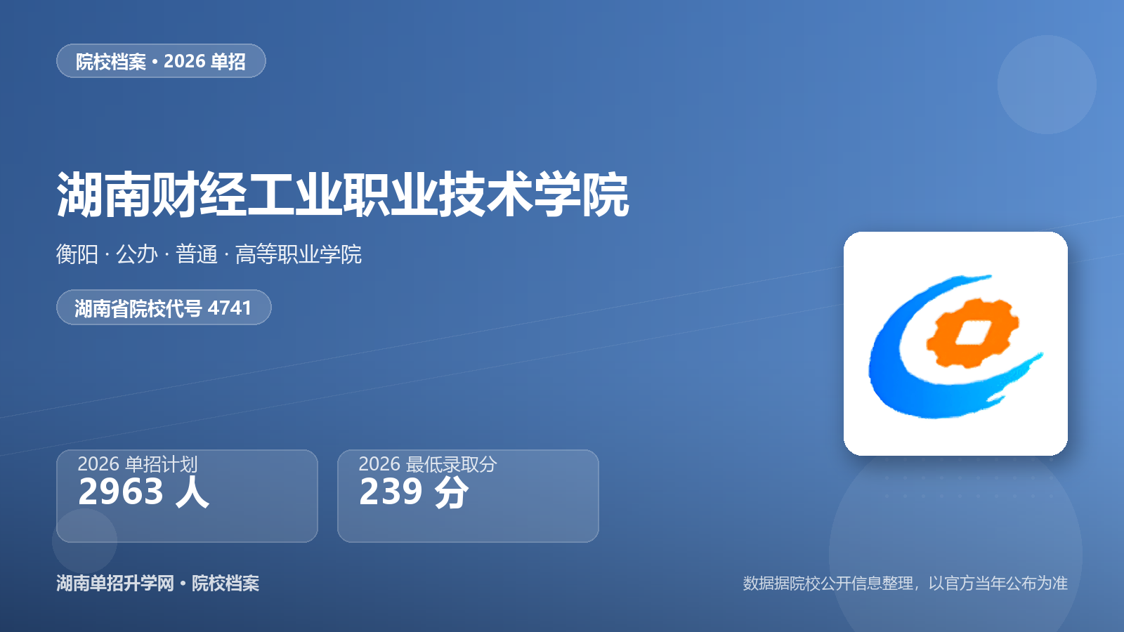 湖南财经工业职业技术学院 单招报考档案（2026）